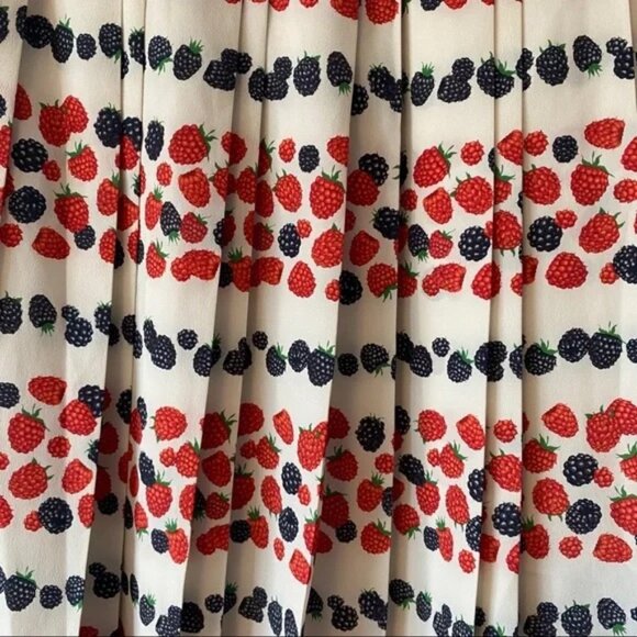 J. Crew Berry Print Pleated Skirt - Picture 4 of 4